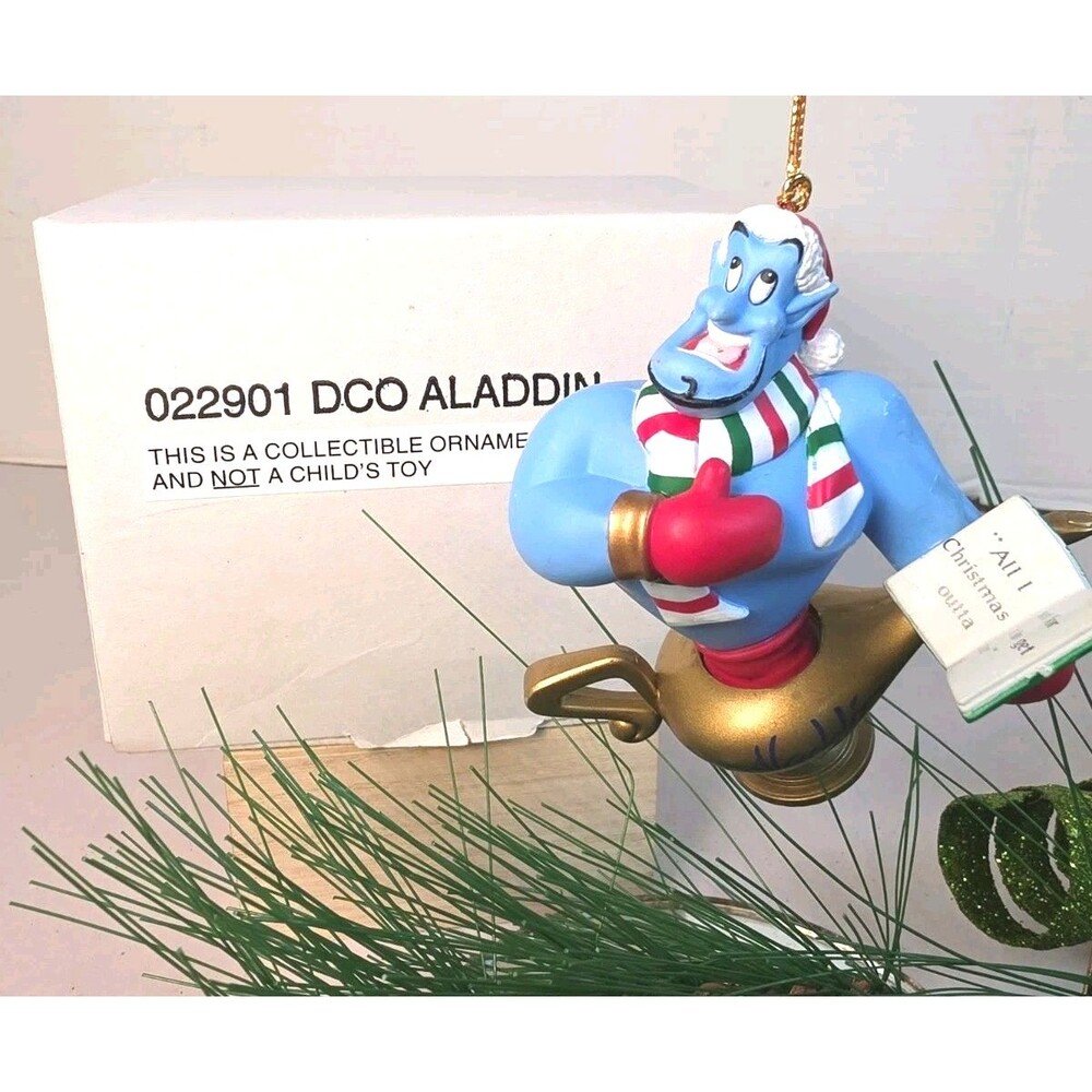 EUC Vintage Disney Aladdin Genie Christmas Ornament W/ Original Box